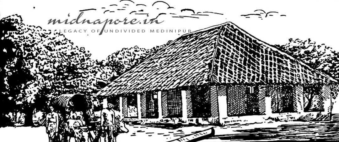 ১৮৬০ এর দশকে বাংলা ওড়িশা সীমান্তে নির্মিত মিশনারী সানডে স্কুলের স্কেচ (উপরে)।